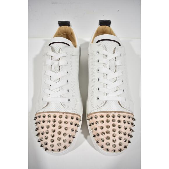 Christian Louboutin Louis Junior Spikes Orlato Flat White Low Top Sneakers 44 11 - Picture 8 of 12